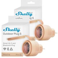 Shelly Outdoor Plug S Gen3 – Double prise intelligente Wi-Fi pour l&rsquo;extérieur – IP44 – Certifié mat – 12 A – 2500 W