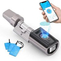 RUILON serrure biometrique avec 3 Cartes RFID – IP65 Cylindre connectée porte entree