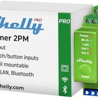 Shelly Pro Dimmer 2PM – Variateur de lumière Wi-Fi, LAN, Compteur de consommation intégré, 2 canaux (200W chacun)