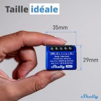 Shelly 1 Mini Gen3 – Micromodule relais interrupteur Wi-Fi, 1 Canal 8A, Contacts secs