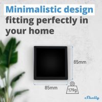 Shelly Wall Display Noir – Kit domotique Wi-Fi, Panneau de contrôle avec relais interrupteur 5A et Capteur de température et d’humidité, Fonction thermostat