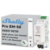 Shelly Pro EM 50A – Compteur électrique monophasé à 2 canaux LAN, Wi-Fi, Pinces ampermétriques incluses