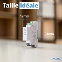 Shelly Pro 3EM – Compteur électrique triphasé connecté 120 A, LAN, Wi-Fi, Montage sur Rail DIN