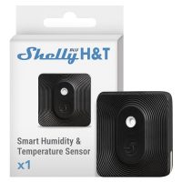 Shelly BLU H&T Noir – Capteur de température et d’humidité Bluetooth, Thermomètre, Hygromètre connecté, Protection IP54