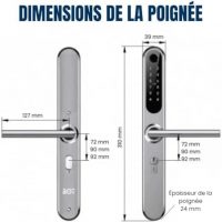 Serrure de porte intelligente TTlock avec poignée – Accès sans clé par code, empreinte ou mobile
