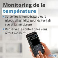 Shelly H&T – Noir, Capteur de température et d’humidité, Thermomètre & Hygromètre Wi-Fi