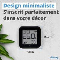Shelly H&T Gen3 Noir – Capteur de température et d&rsquo;humidité connecté,