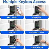 Serrure Intelligente à Poignée, Entrée sans Clé, Serrure de Porte Intelligente