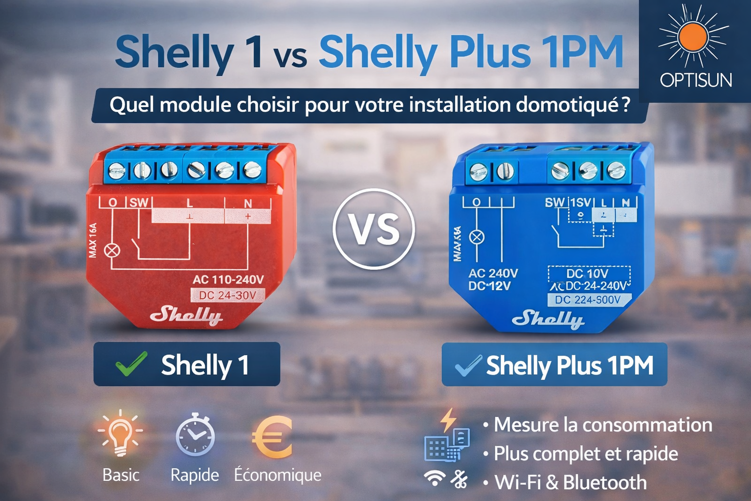 Lire la suite à propos de l’article Shelly 1 vs Shelly Plus 1PM – quel module choisir pour votre installation domotique ?
