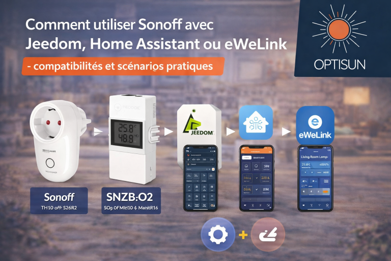 Lire la suite à propos de l’article Comment utiliser Sonoff avec Jeedom, Home Assistant ou eWeLink – compatibilités et scénarios pratiques