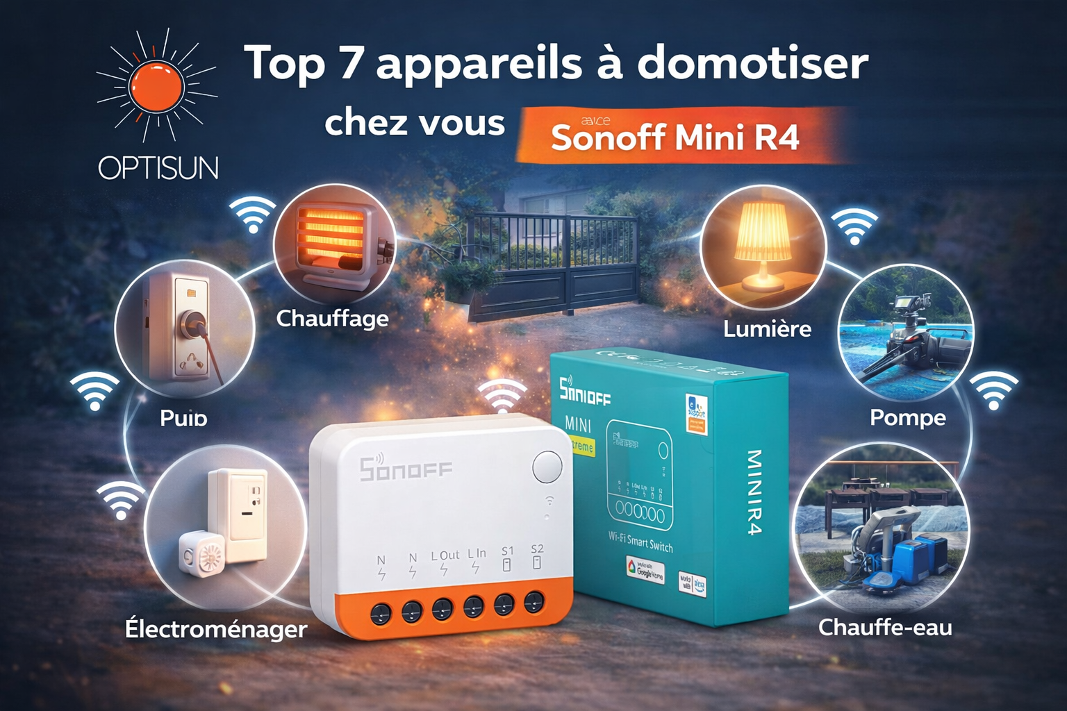 Lire la suite à propos de l’article Top 7 appareils à domotiser chez vous avec le Sonoff Mini R4 (chauffage, lumière, portail, pompe…)